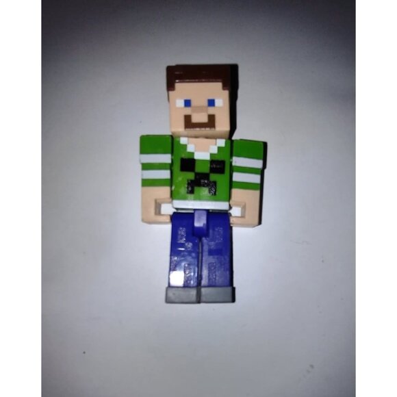 Minecraft Steve Action Figure With Creeper Shirt & Movable Parts 3.25" Tall - Picture 6 of 6